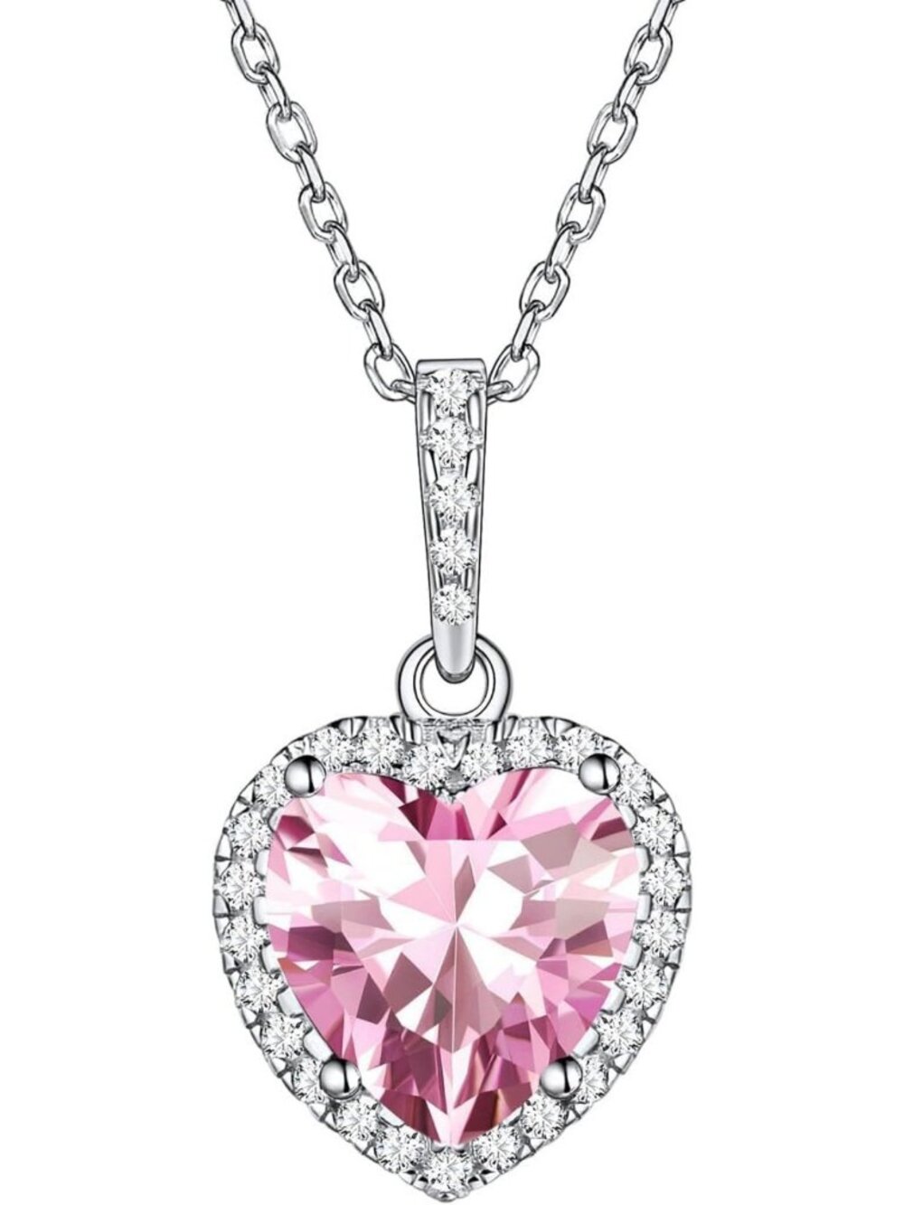 Elegant Birthstone Halo Necklace for Women | 925 Sterling Silver Jewelry